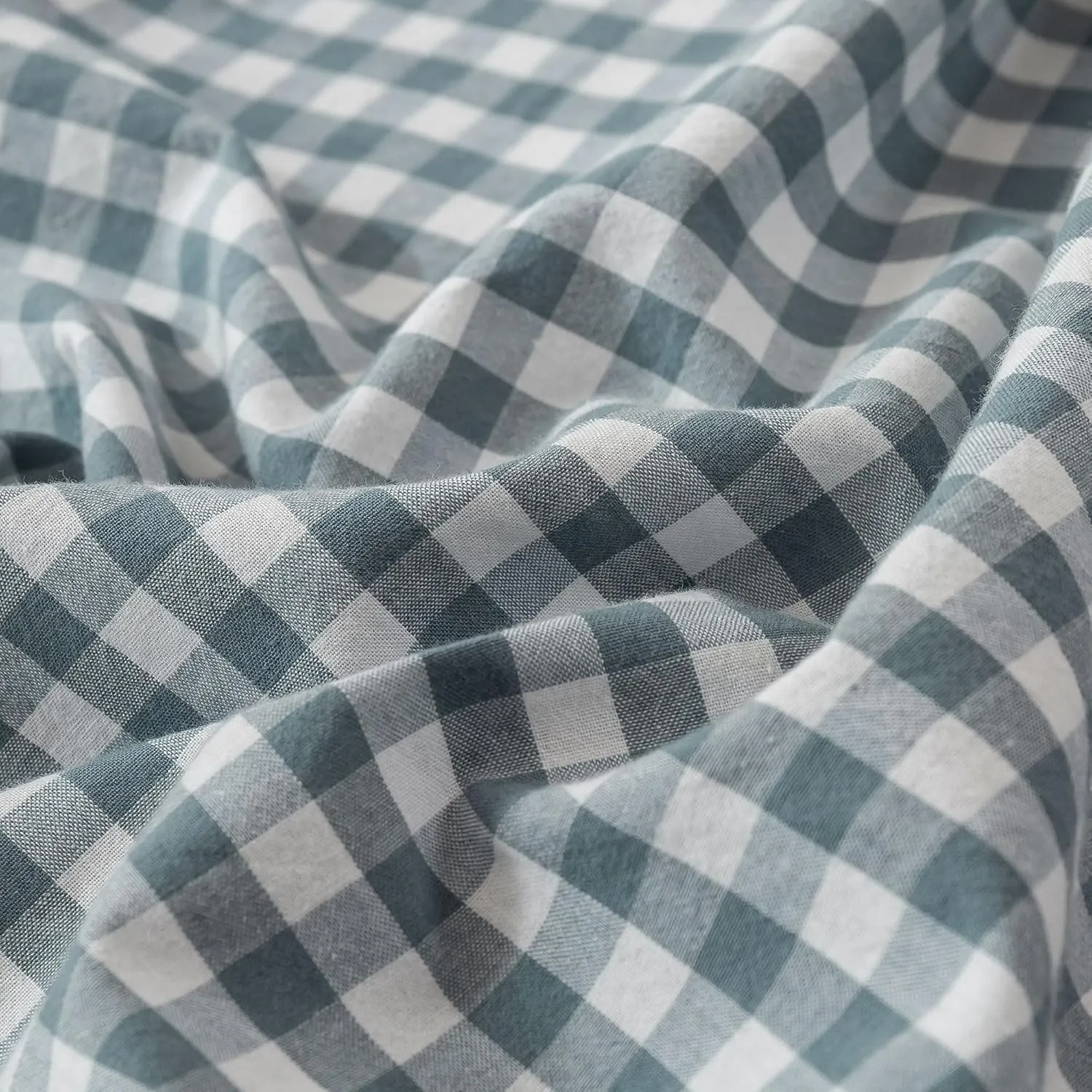 BuLuTu Blue Check Duvet Cover Set Queen Cotton Soft Breathable Bedding Duvet Cover for Kids Boys Blue White Buffalo Plaid Comforter Cover Set 【 3Pcs -1 Queen Duvet Cover Set   2 Pillowcases】