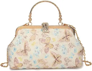 Butterfly Embroidered Cheongsam Chain Shoulder Bag Large Capacity Portable Crossbody Bag