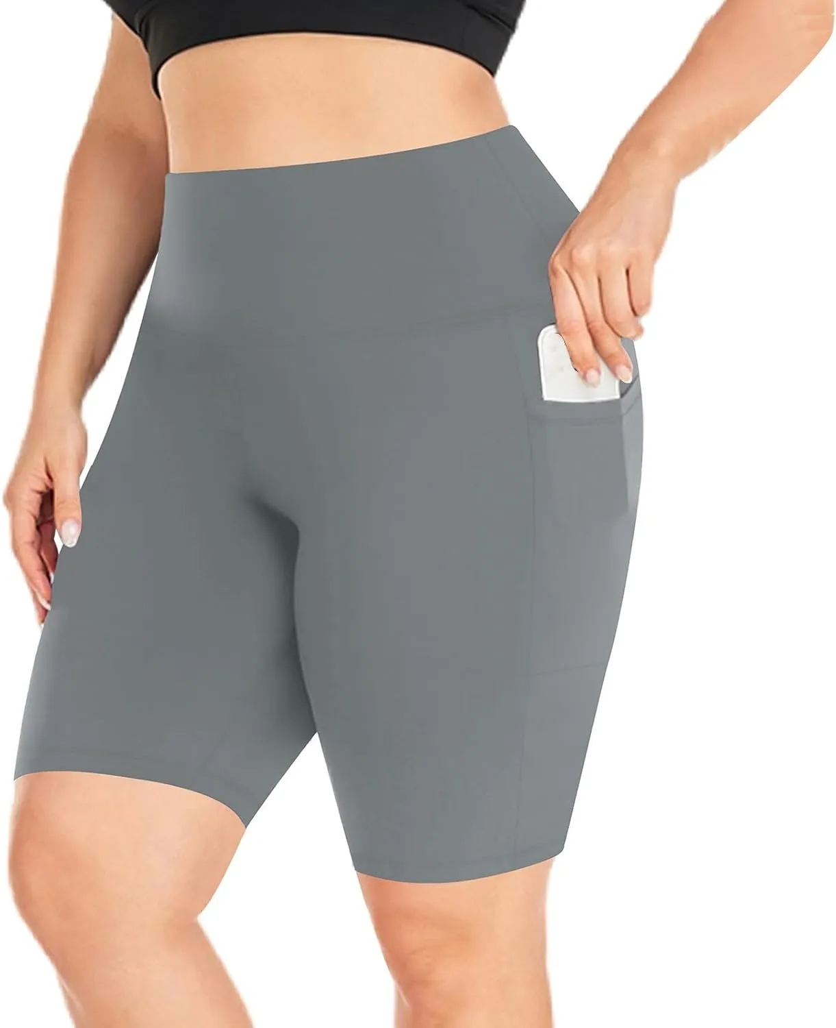 Buttery Soft Shorts Women Butt Lifting Shorts Pockets High Waisted Biker Anti Cellulite Up Workout Gym Shorts High