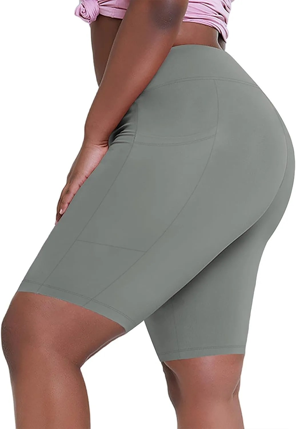 Buttery Soft Shorts Women Butt Lifting Shorts Pockets High Waisted Biker Anti Cellulite Up Workout Gym Shorts High