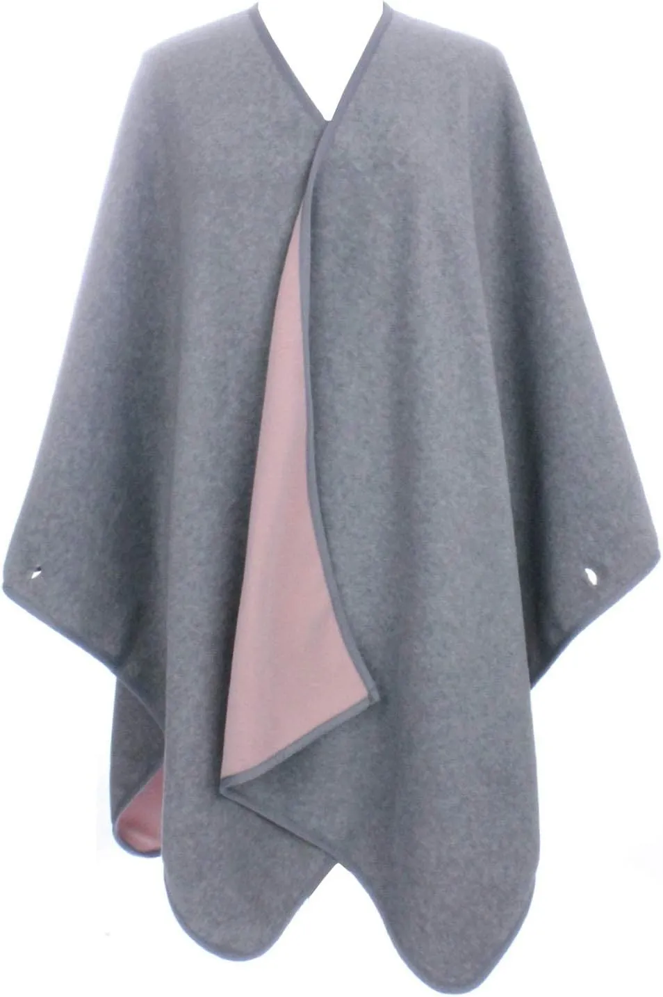 BYOS Women’s Winter Stylish Oversized Solid Plaid Fleece Poncho Blanket Wrap Cape