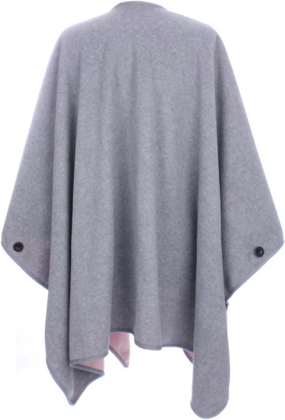 BYOS Women’s Winter Stylish Oversized Solid Plaid Fleece Poncho Blanket Wrap Cape