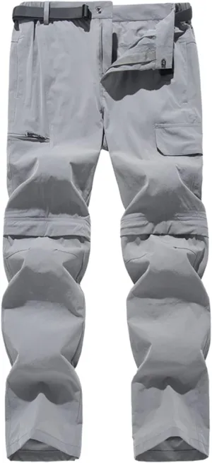 Cambkatl Mens Hiking Pants Outdoor Convertible Waterproof Quick Dry Zip Off Lightweight Fishing Safari Camping Travel Pants