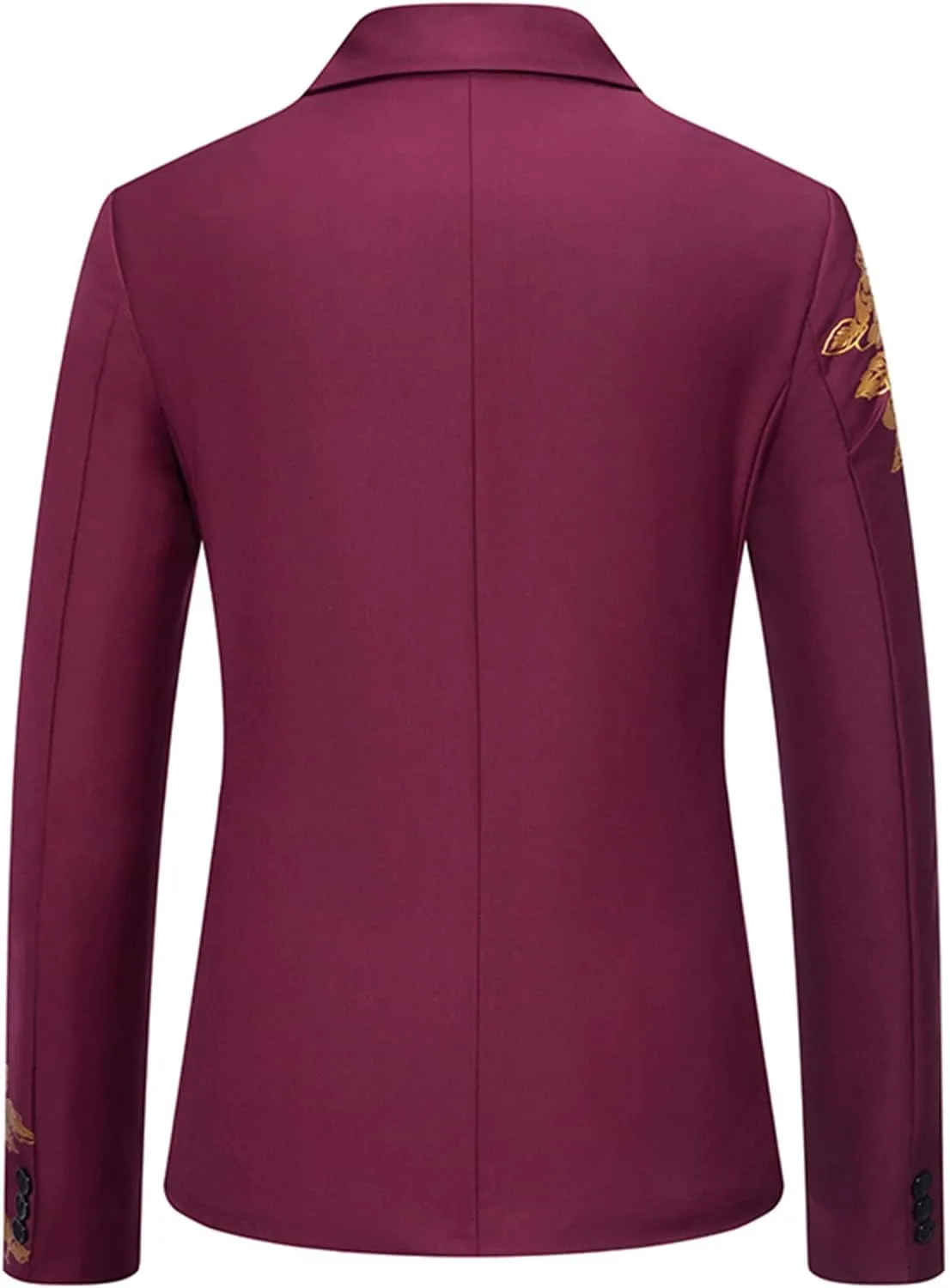 Cambkatl Mens Luxurious Gold Bronzing Blazers Slim Fit Long Sleeve Suit Jacket Sport Coats for Wedding Formal Business