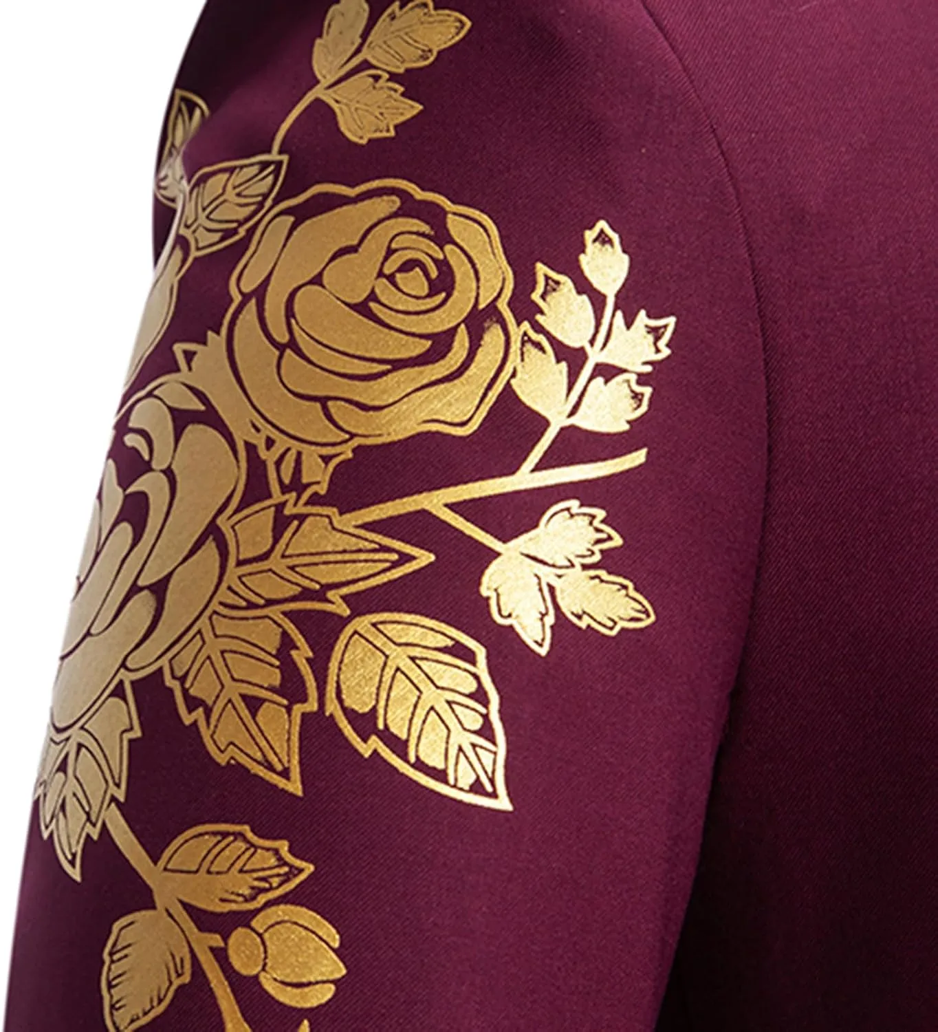 Cambkatl Mens Luxurious Gold Bronzing Blazers Slim Fit Long Sleeve Suit Jacket Sport Coats for Wedding Formal Business
