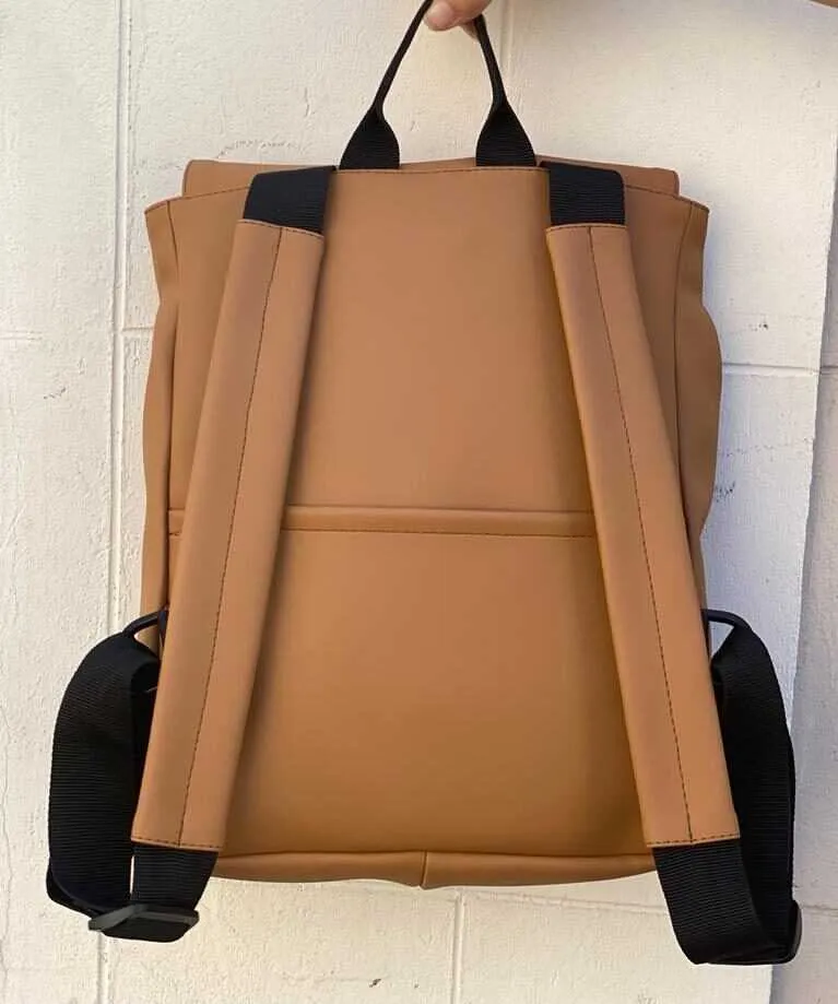Camel Vegan Leather Mini Students Backpack