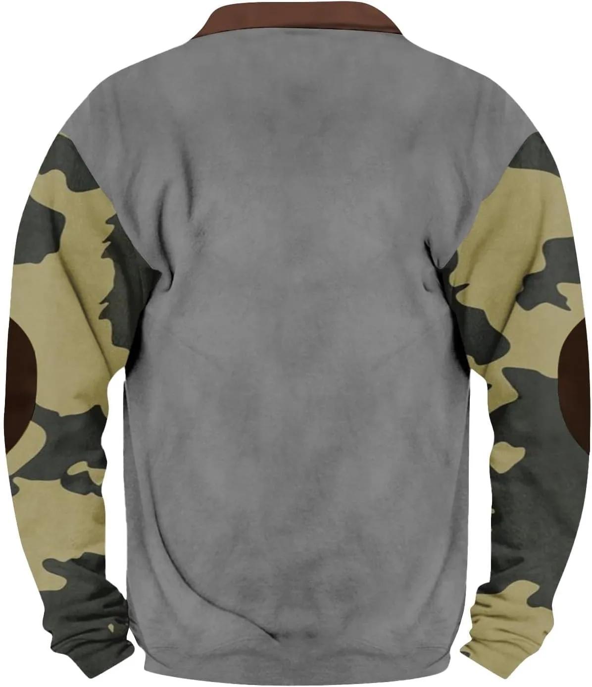 Camo Sweatshirts for Men Quarter Zip Raglan Sleeve Henley Neck Camouflage Vintage Western Pullover Tactical Shirts