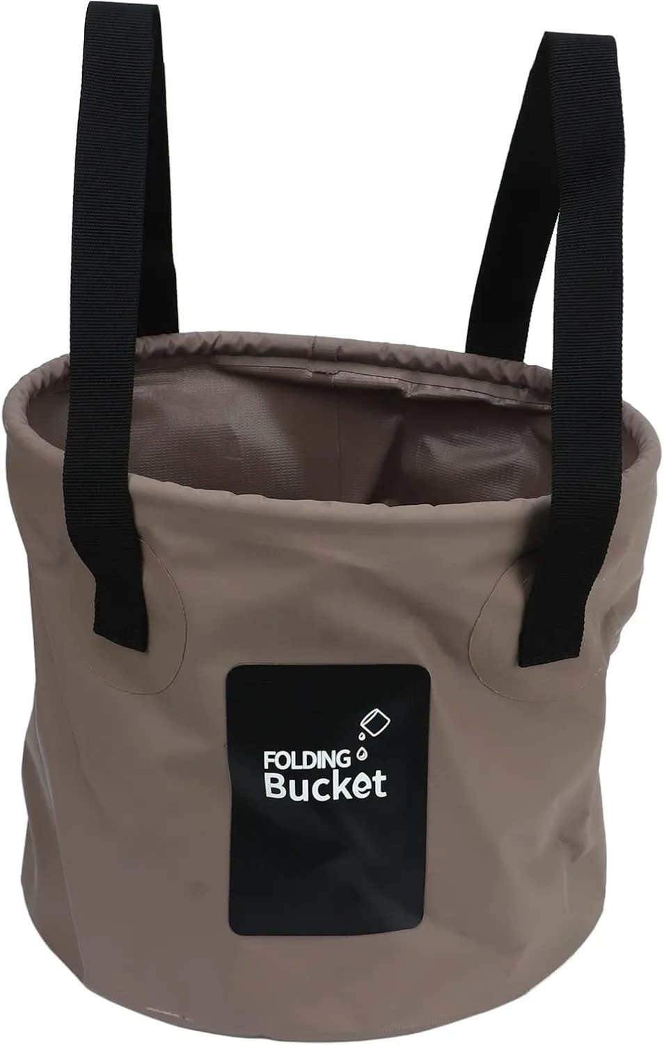 Camping Bucket 10L 3 Layer PVC Laminated Mesh Collapsible Bucket with Handles, Portable Outdoor Water Container for Travelling Camping Hiking(Brown)