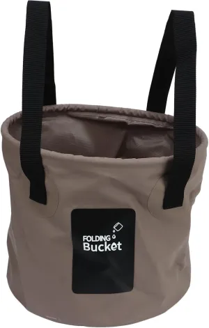 Camping Bucket 10L 3 Layer PVC Laminated Mesh Collapsible Bucket with Handles, Portable Outdoor Water Container for Travelling Camping Hiking(Brown)