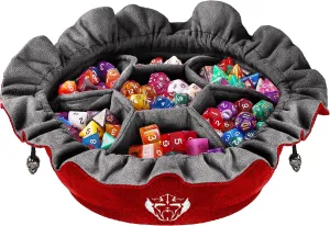 CardKingPro Immense Dice Bags with Pockets - Red - Capacity 150  Dice - Great Organizer for Dice Hoarders, Perfect for Dungeons and Dragons [Patented Design]