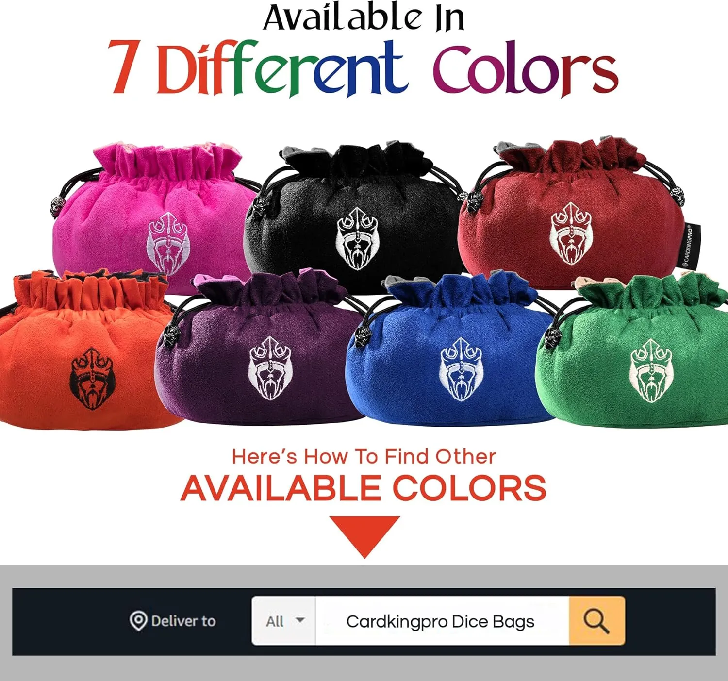CardKingPro Immense Dice Bags with Pockets - Red - Capacity 150  Dice - Great Organizer for Dice Hoarders, Perfect for Dungeons and Dragons [Patented Design]
