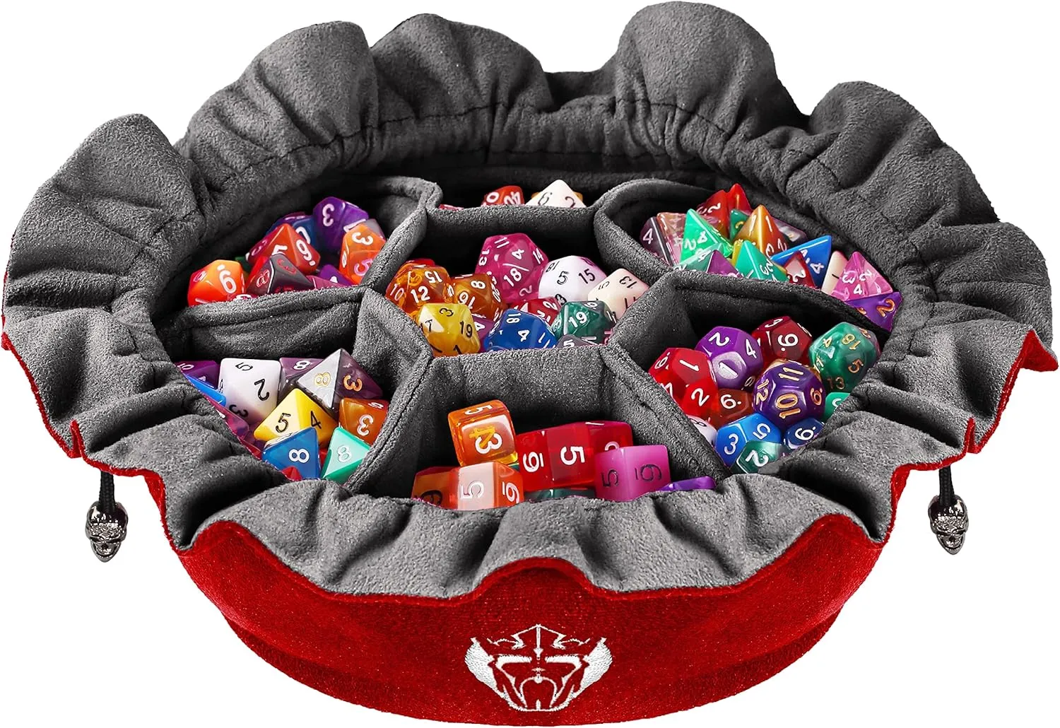 CardKingPro Immense Dice Bags with Pockets - Red - Capacity 150  Dice - Great Organizer for Dice Hoarders, Perfect for Dungeons and Dragons [Patented Design]