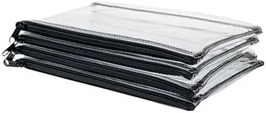 Carousel Checks Inc. Cash Bag, Coin Bag, Company Security Bank Deposit/Utility Zipper Bag, 5.5'' x 10.5'', Clear (5 Bags)