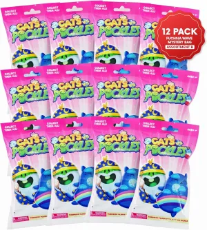 Cats vs Pickles 12pk Mystery Bags Fuchsia Wave B 4" Bean Filled Plushies | Blind Bags for Girls and Boys | Surprise Bean Collectibles | Sensory Friendly Mystery Bag Toys for Kids & Adults | 12-Pack