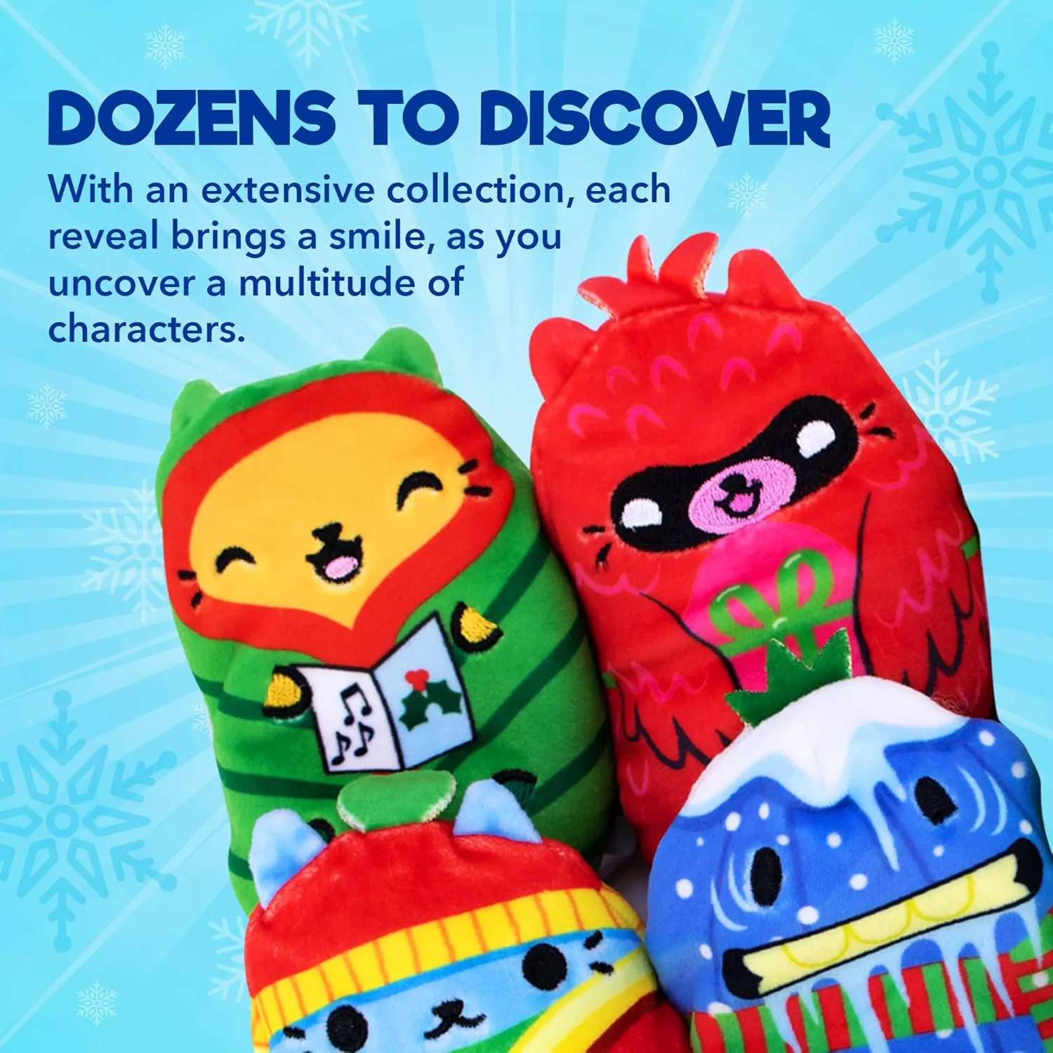 Cats vs Pickles 6 Pack Christmas Bean Mystery Bags - 4 Inch Bean Filled Plushies - Stocking Stuffers - Blind Bags for Girls and Boys - Surprise Collectibles - Mystery Bag for Kids & Adults - 6 Pack