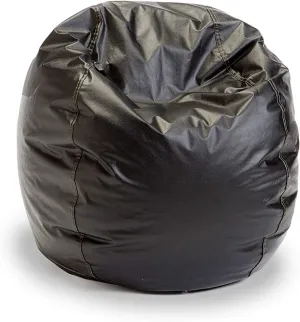 Child Bean Bag Chairs by Better American Products - Kid Sized Baseball Style Vinyl Bean Bag Chairs Perfect for Game Rooms and More (Black)