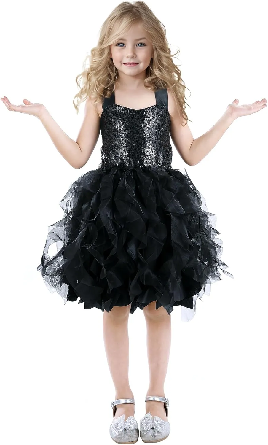 Christmas Tutu Dress for Girls Sequin Tulle Fairy Ball Dresses for Toddler Kid Little Girl Fancy Sparkly Birthday Outfit