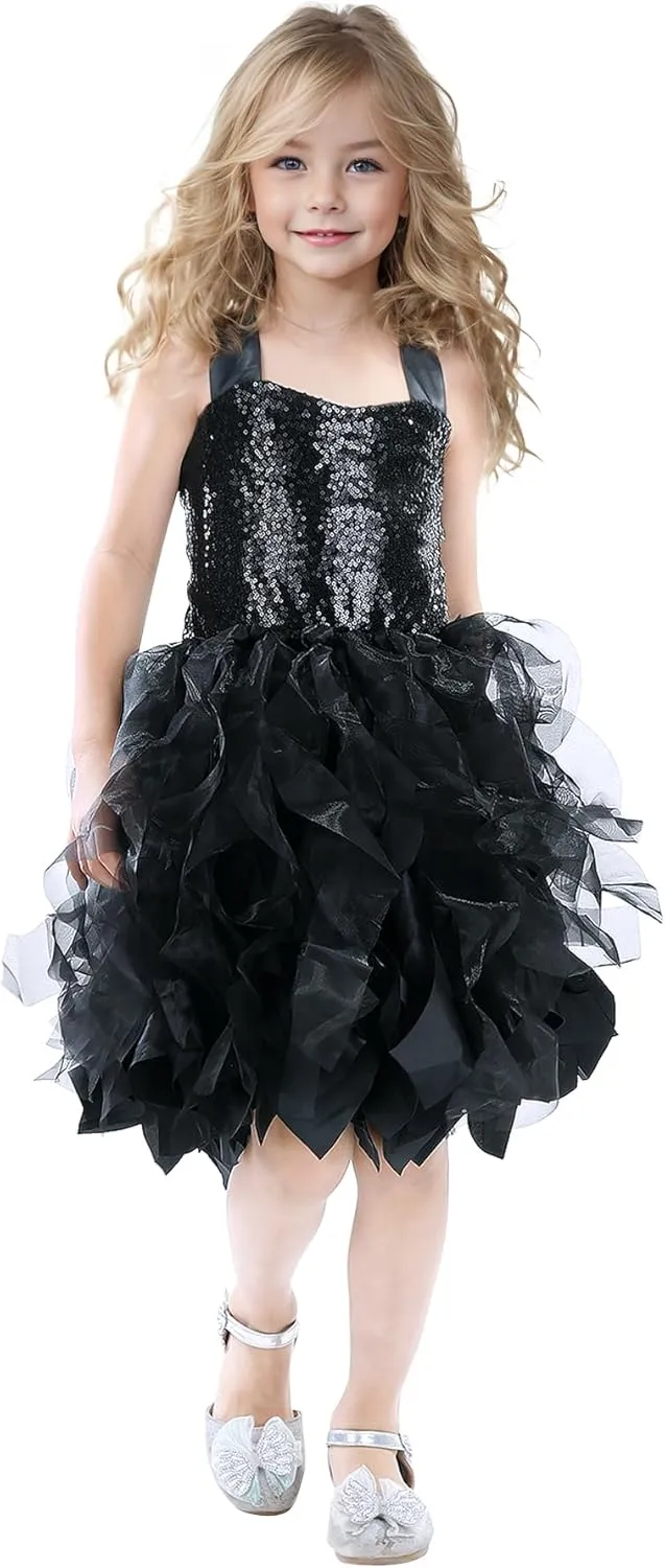 Christmas Tutu Dress for Girls Sequin Tulle Fairy Ball Dresses for Toddler Kid Little Girl Fancy Sparkly Birthday Outfit