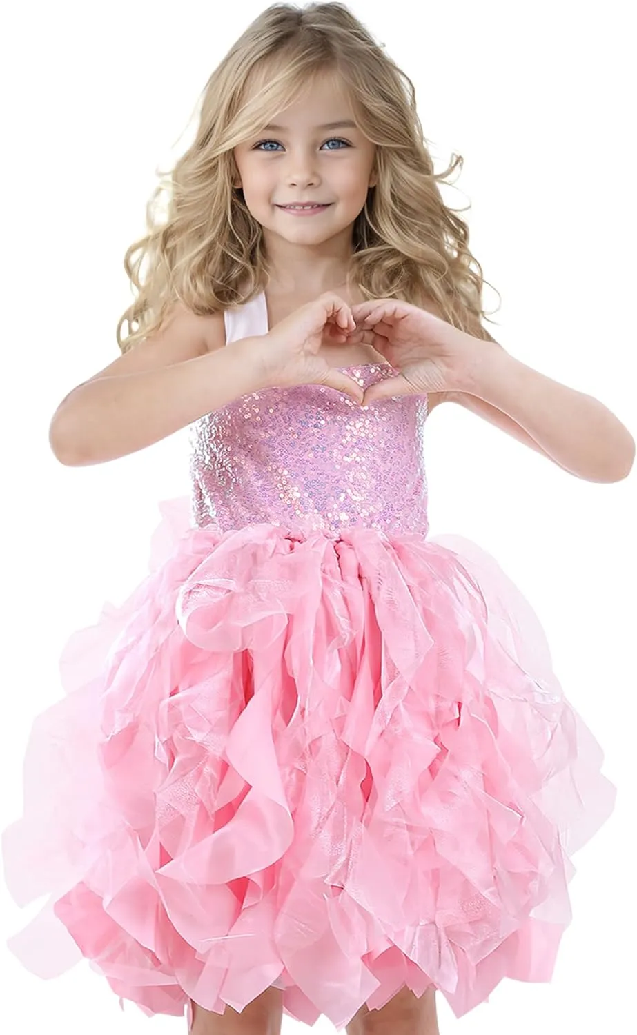 Christmas Tutu Dress for Girls Sequin Tulle Fairy Ball Dresses for Toddler Kid Little Girl Fancy Sparkly Birthday Outfit