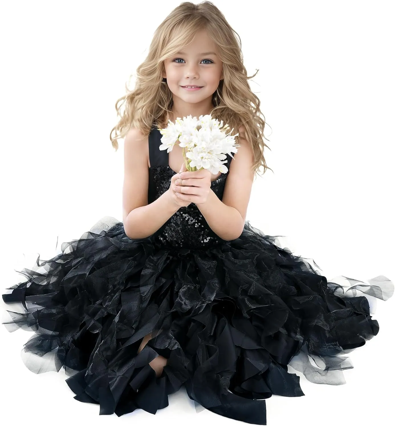 Christmas Tutu Dress for Girls Sequin Tulle Fairy Ball Dresses for Toddler Kid Little Girl Fancy Sparkly Birthday Outfit