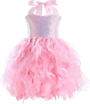 Christmas Tutu Dress for Girls Sequin Tulle Fairy Ball Dresses for Toddler Kid Little Girl Fancy Sparkly Birthday Outfit