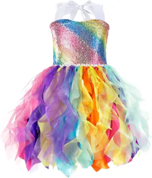 Christmas Tutu Dress for Girls Sequin Tulle Fairy Ball Dresses for Toddler Kid Little Girl Fancy Sparkly Birthday Outfit