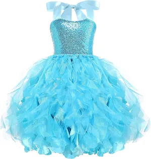 Christmas Tutu Dress for Girls Sequin Tulle Fairy Ball Dresses for Toddler Kid Little Girl Fancy Sparkly Birthday Outfit