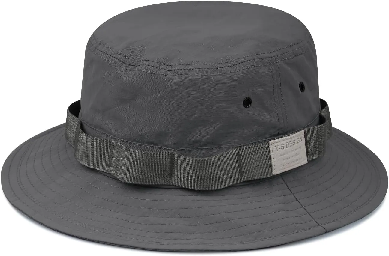 Clakllie Unisex Boonie Hat Bucket Hats with String Wide Brim Hiking Fishing Hat UV Sun Protection Safari Cap Jungle Caps