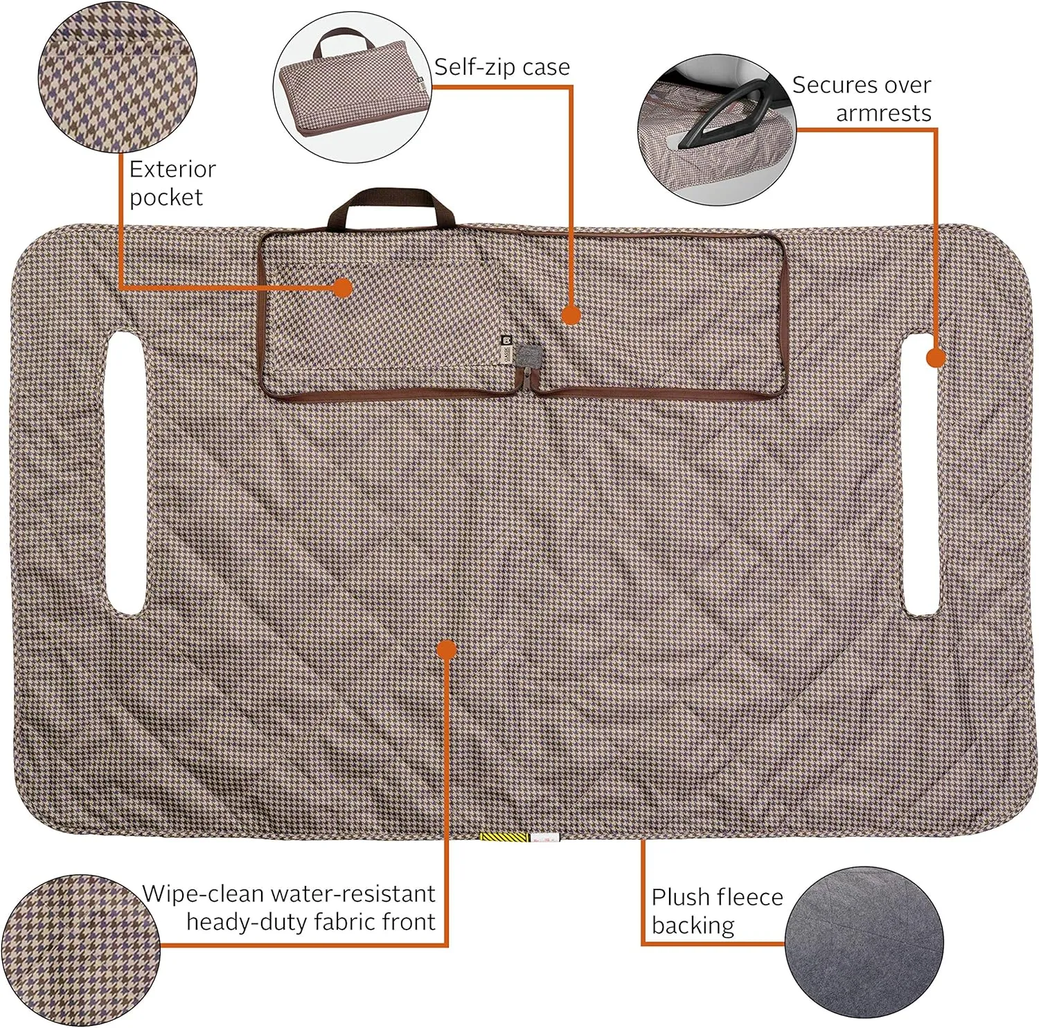 Classic Accessories Golf Cart Seat Blanket Plaid Plaid/Grey