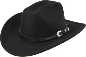 Classic Western-Cowboy-Hat Men Womens Wide Brim Cowgirl Hats Felt Fedora hat (S-M)