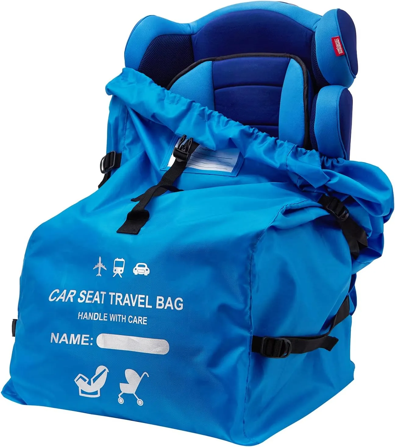 Clearworld Car Seat Travel Bag for Air Travel, Durable Gate Check Bag for Airport,Foldable Baby Stroller Travel Carry Bag, Fits Car Seats, Infant Carriers & Booster,Universal Size(Blue)