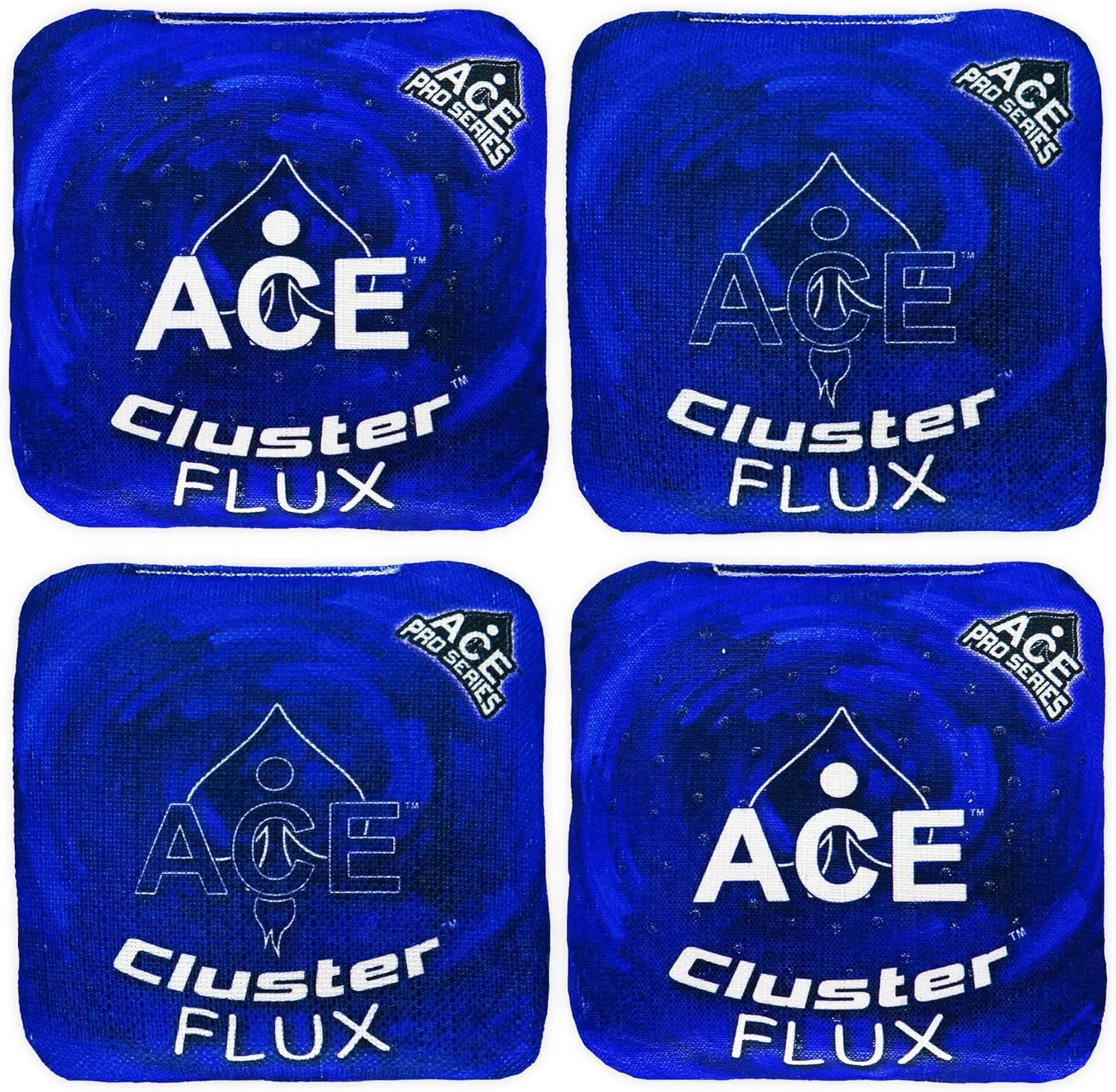Cluster Flux | ACE Pro Cornhole Bags   PRO Kits | Cluster Pad Technology | Dual Sided Slick Stick All Weather | Optional Bag Break in and Carrying Case | Set of 4
