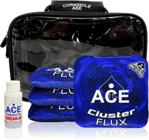 Cluster Flux | ACE Pro Cornhole Bags   PRO Kits | Cluster Pad Technology | Dual Sided Slick Stick All Weather | Optional Bag Break in and Carrying Case | Set of 4
