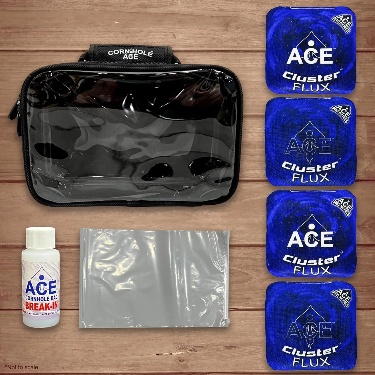 Cluster Flux | ACE Pro Cornhole Bags   PRO Kits | Cluster Pad Technology | Dual Sided Slick Stick All Weather | Optional Bag Break in and Carrying Case | Set of 4