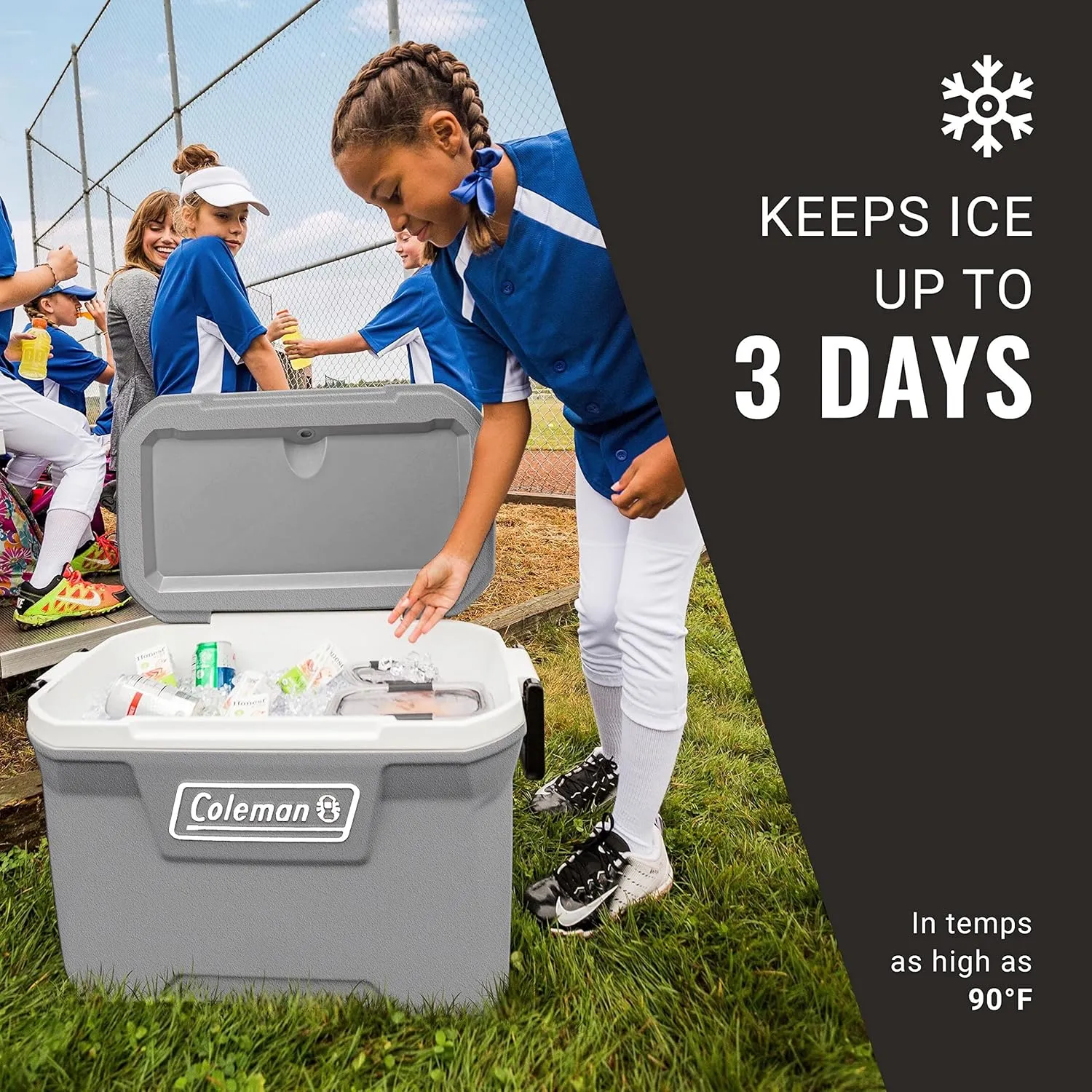 Coleman Classic Series Insulated Portable Cooler, Leak-Resistant Outdoor Hard Cooler Keeps Ice up to 5 Days, 52/70/120/150 Quart