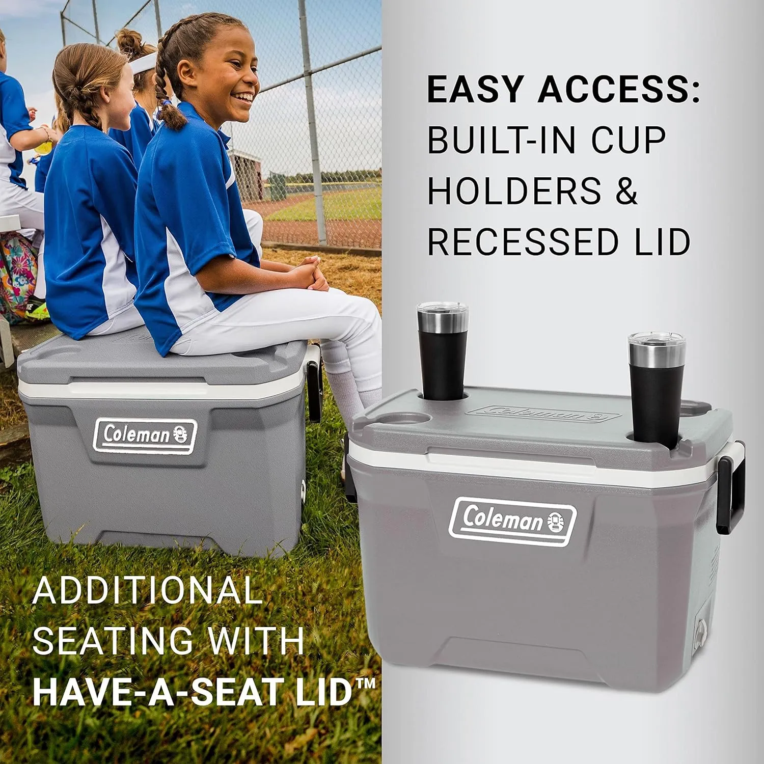 Coleman Classic Series Insulated Portable Cooler, Leak-Resistant Outdoor Hard Cooler Keeps Ice up to 5 Days, 52/70/120/150 Quart