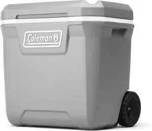 Coleman Classic Series Insulated Portable Wheeled Cooler, Leak-Resistant Outdoor Hard Cooler Keeps Ice up to 5 Days, 65-Quart