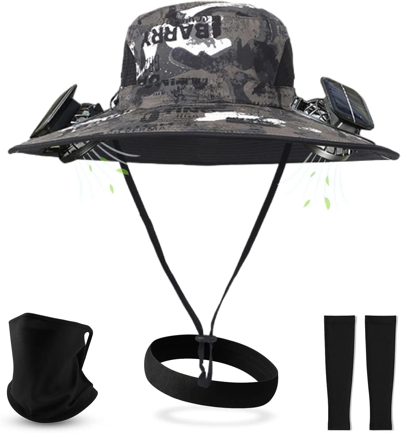 Colitt - Fishing Hat with Built in Fan, 2025 Rechargeable Solar Panel Powered Ultralight Wide Brim Sunhat with Cooling Kit