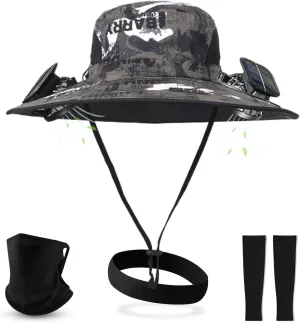 Colitt - Fishing Hat with Built in Fan, 2025 Rechargeable Solar Panel Powered Ultralight Wide Brim Sunhat with Cooling Kit