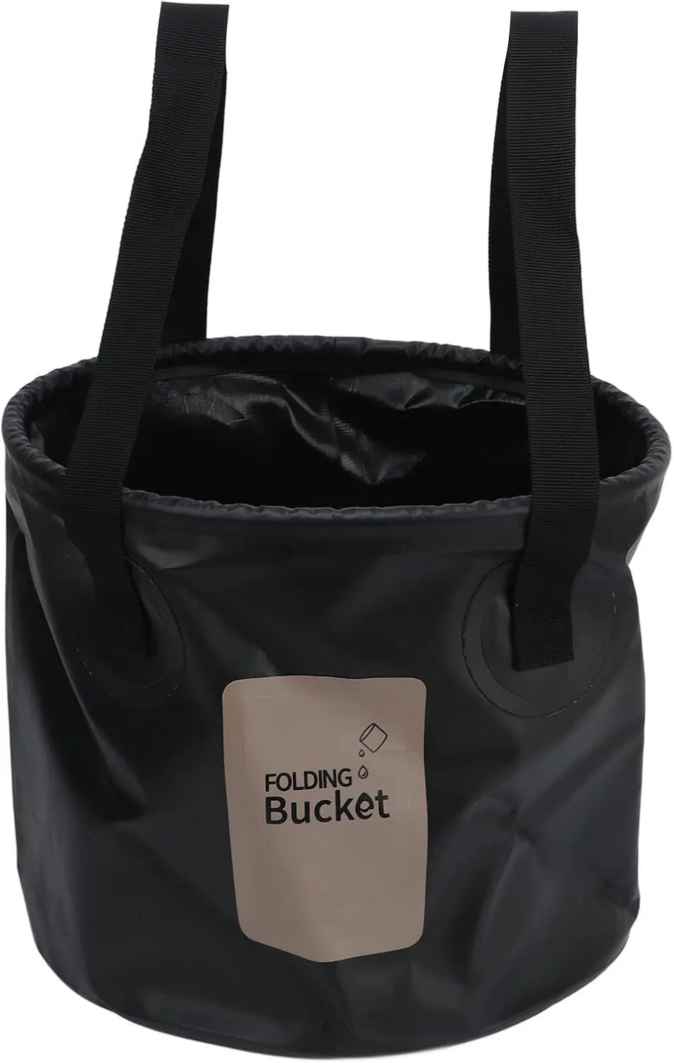 Collapsible Bucket, 2.5 Gallon (10L) Folding Water Container Portable Lightweight Collapsible Wash Basin Bucket for Fishing, Camping, Hiking(Black)