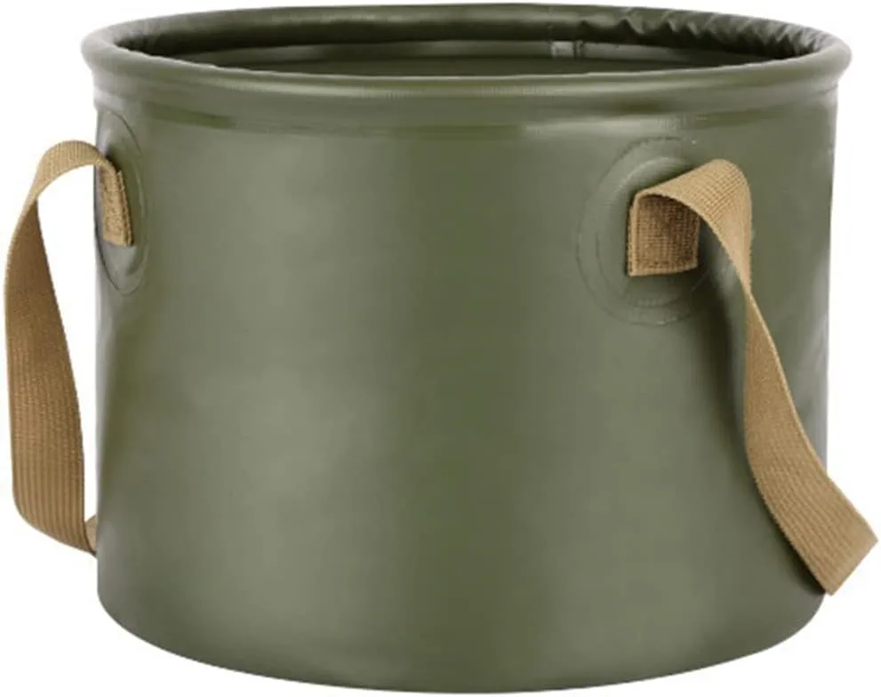 Collapsible Bucket 5 Gallon, Multifunctional Portable Folding Bucket Water Container Wash Basin for Camping Hiking Traveling Backpacking Outdoor Gardening (Color : Green)