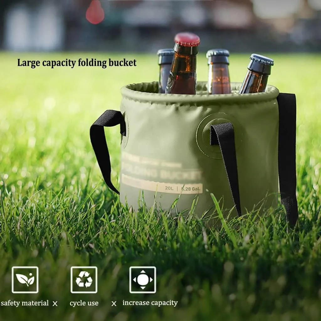 Collapsible Bucket 5 Gallon, Portable Folding Bucket, Multifunctional Collapsible Sink Camping for Hiking Traveling Backpacking Outdoor Gardening Car Washing (Color : /Gray)