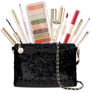Color Nymph Teen Girls Makeup Kits, All In One Make up kit For Girls Makeup For Teen with Sequin Bag Packed Individually 9 Colors Eyeshadow Liquid Blush Lip gloss Mascara -Orange Green