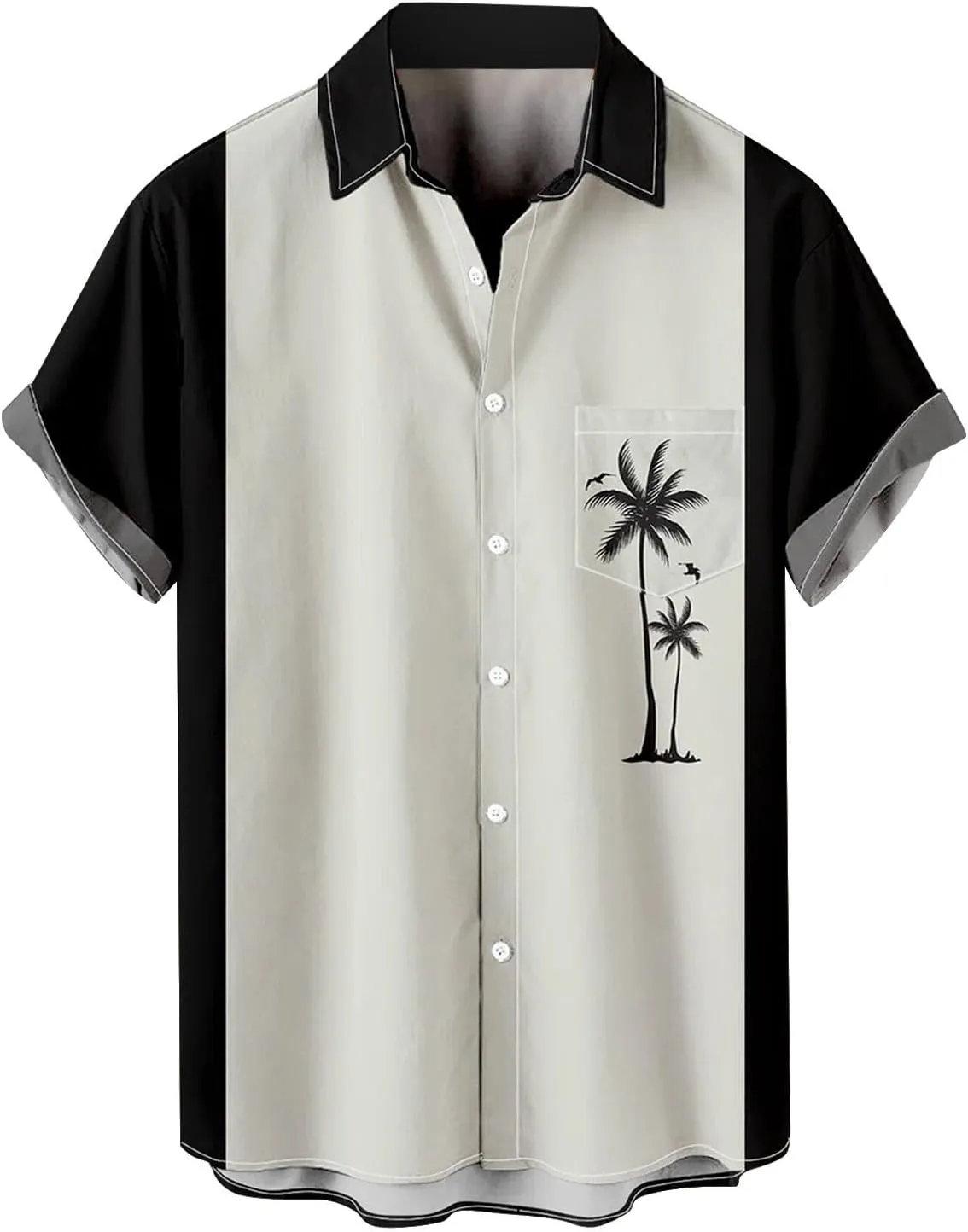 Comfortable T-Shirt Printing Buckle Lapel Short Sleeve Shirt Top Soft and Comfortable T-Shirts for Men Men's