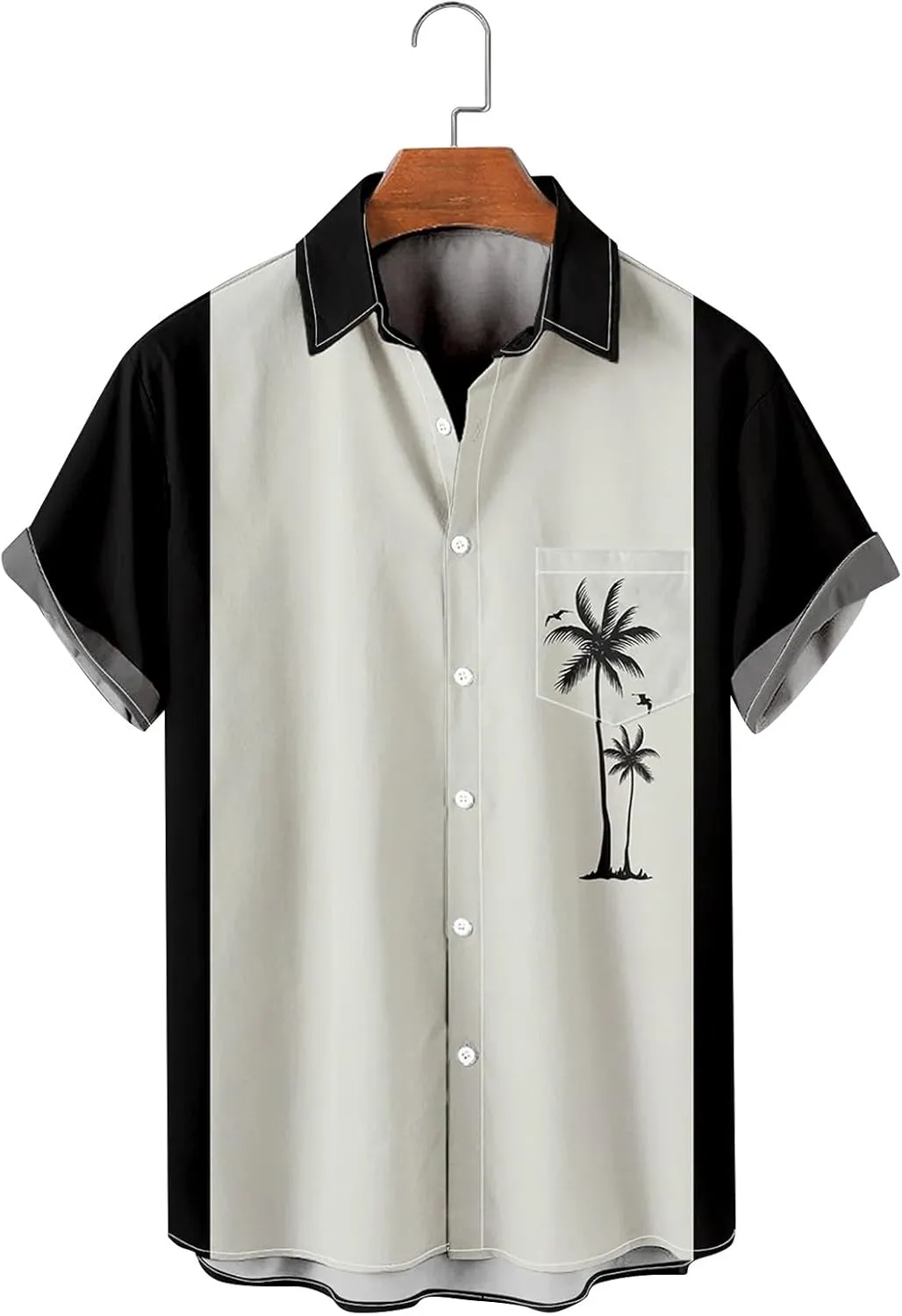 Comfortable T-Shirt Printing Buckle Lapel Short Sleeve Shirt Top Soft and Comfortable T-Shirts for Men Men's