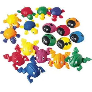 Constructive Playthings Animal Bean Bags for Kids, STEM Toys Include 6 Frogs, 6 Ladybugs and 6 Turtles to Teach Counting, Tactile Learning, Vinyl Exterior, 18-Piece Set, Toddler Toys for 3 Years & Up