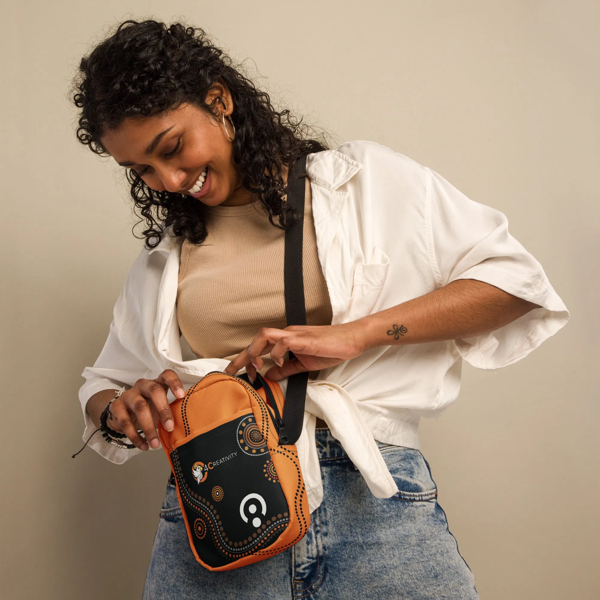 Contemporary Aboriginal Art Utility Crossbody Bag