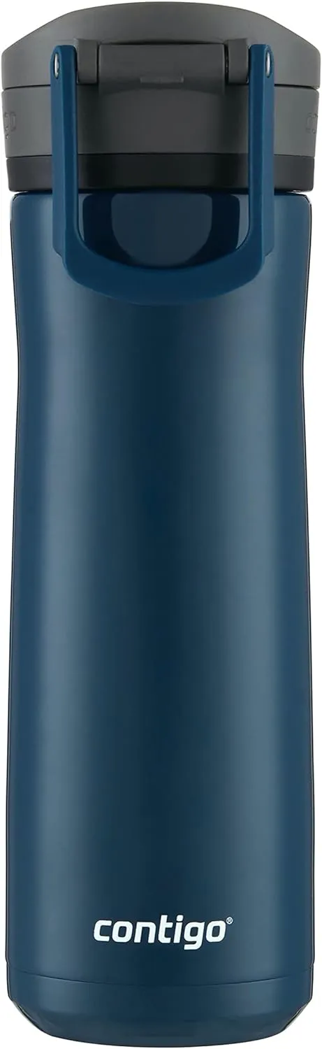 Contigo Jackson Chill 2.0, Vacuum-Insulated Stainless Steel Water Bottle with Secure Lid, Leak-Proof Travel Friendly, 20oz Capacity, Blueberry Color, Keeps Drinks Cold for 12 Hours