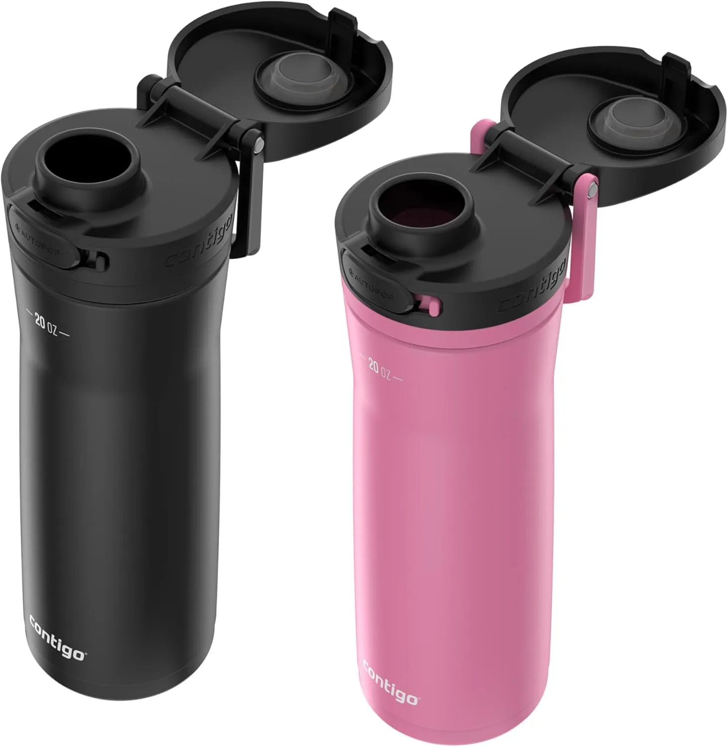 Contigo Jackson Chill 2.0 Water Bottle with AUTOPOP Lid, 20 oz, 2-Pack