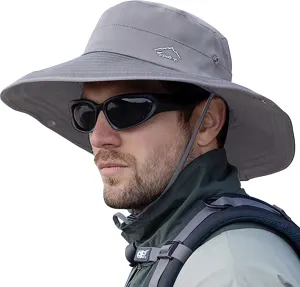 Cooling Sun Hat for Men Women,Wide Brim Bucket Hat Foldable Boonie Hat for Fishing Hiking Garden Safari Beach